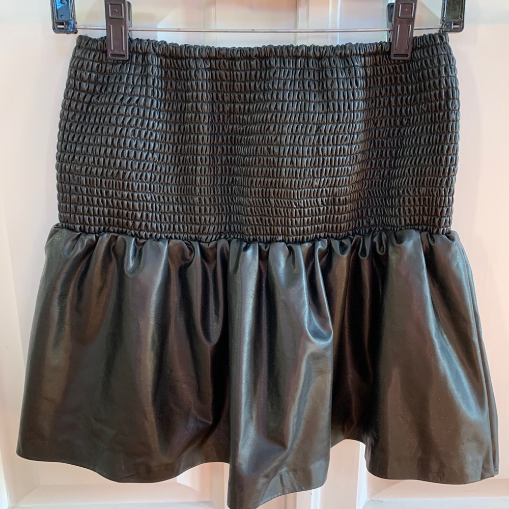 Mustard Seed Faux Leather Skirt